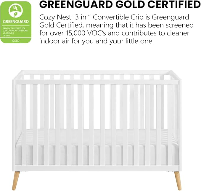 Oxford Baby Cozy Nest Convertible Island Crib, Snow White/Natural - Image 6