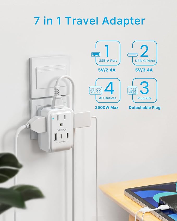 VINTAR European Travel Plug Adapter Kit, Adapter - Image 5