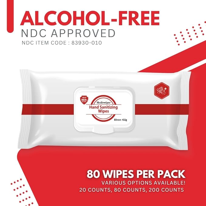 Mediwiper 500 Wipes Alcohol-Free Sanitizing Wipes Disinfecting Large Unscented - Image 8