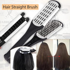 Clamp Hair Brush Straightener Detangler Comb Nylon Bristle Double Sided Straightening Air Vented Flat for Wet,Dry,Fine,Thick Natural Hair (White)