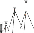 K&F Concept 64" Carbon Fiber Camera Tripod, Lightweight Travel Tripod - Image 5