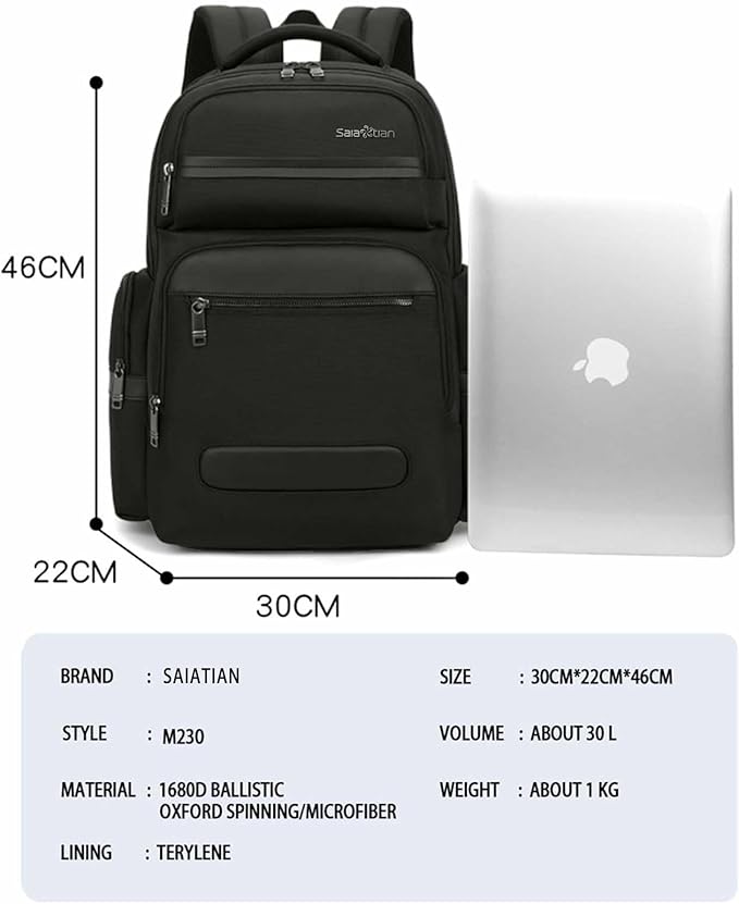 Men's Multilayer Backpack Business Casual Large Capacity Multifunctional Laptop - Image 4