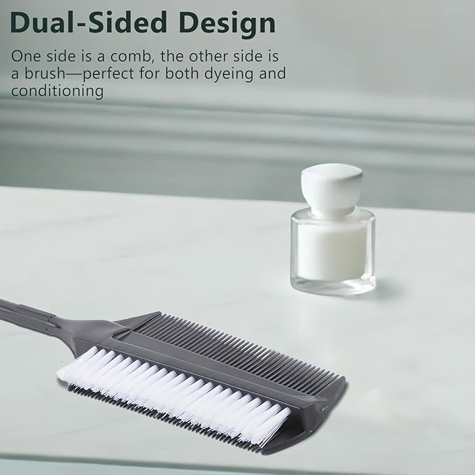 3 Pcs Black Smoothing and Sectioning Brush Set - Double-Sided Comb for Edge Teasing, Professional hair coloring tools, multifunctional hair brush for Dancing Hairstyling
