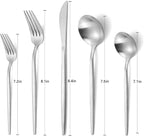 Matte Silverware Set, VANVRO 40-Piece Stainless Steel Flatware Set, Satin - Image 2
