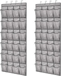 GORILLA GRIP Over the Door Shoe Organizer, 2 Pack, 24 Breathable Mesh Pockets by GorillaGrip