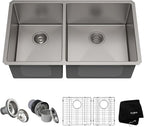 KRAUS Standart Pro 33 -inch Undermount 60/40 Double Bowl 16 Gauge Stainless by KRAUS