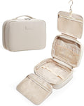 EACHY Toiletry Bag with Hanging Hook, Travel Makeup Bag PU Leather Cosmetic Bags by EACHY