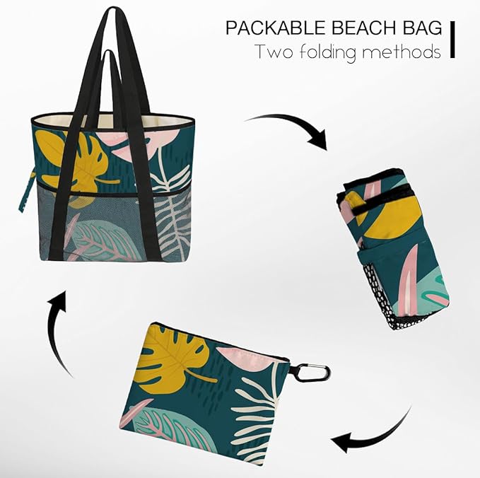 Sandproof Beach Bag with Zipper - Image 6