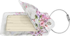 2 Pcs Cute White Cat with Pink Flowers Pattern Leather Luggage Tags, Funny - Image 2