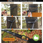 Camping Hammock (Olive Green&black / Single 110''L x 55''W)