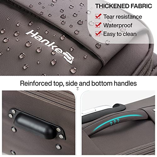 20 28 Inch 2 Piece Luggage Sets with Spinner Wheels Expandable Luggage Large Suitcases with Wheels Lightweight Travel Luggage Rolling Suitcase with Lock Softside Checked Luggage (Coffee / 2-Piece Set (20-Inch, 28-Inch))