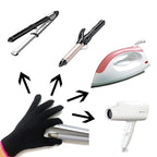 Lessmon 2 Professional Heat Resistant Gloves for Hair Styling Heat Blocking for Curling, Flat Iron and Curling Wand Suitable for Left and Right Hands