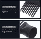 2 Pcs Black Hair Dryer Comb, Hair Styling Nozzle Tool for Straightening Detangling Fine Curly Natural Appliances, Plastic Nozzle Hairdryer Blow Comb Attachment