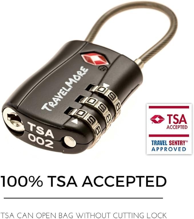 TravelMore 10 Pack TSA Approved Travel Combination Cable Luggage Locks - Image 3