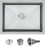 POPFLY 23 Inch Undermount Kitchen Sink, Single Bowl 18 Gauge 304 Stainless by POPFLY
