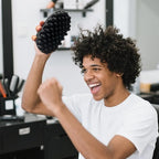 Rubber Afro Hair Brush for Curly Coily 4C Hair –Durable Washable Non-Slip Styling Tool for Twist Curl, Magic Curly Barber Curl Twist Comb for Home Salon Women Men