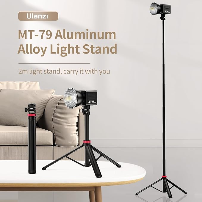 VIJIM MT-79 Extendable Photography Light Stand, 360° Ball Head Camera Phone - Image 8