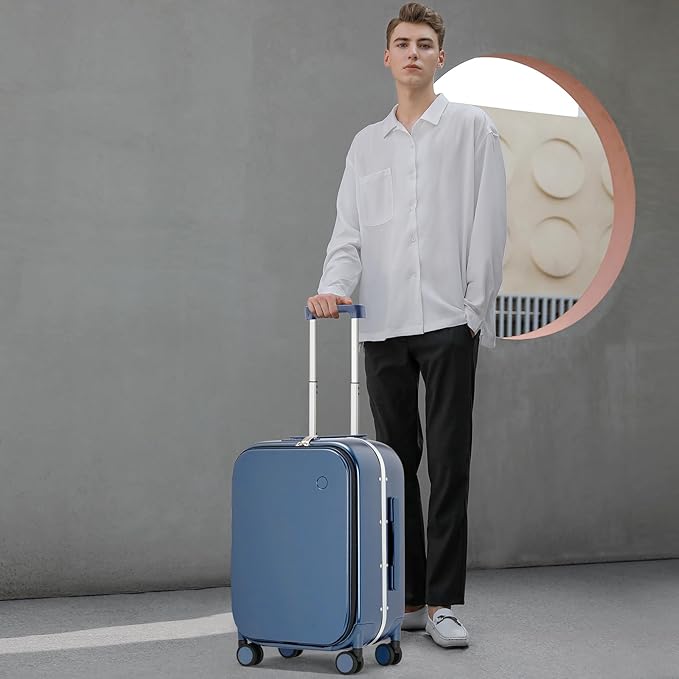 mixi Carry On Luggage, Travel Rolling Luggage Aluminum Frame PC Hardside - Image 2