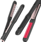 Steam Flat Iron and Culur - 1.25 Inch Hair Straightener for All Hair Types, Adjustable Temp 284°F-410°F, Fast Heat Up in 30 Sec (Black)