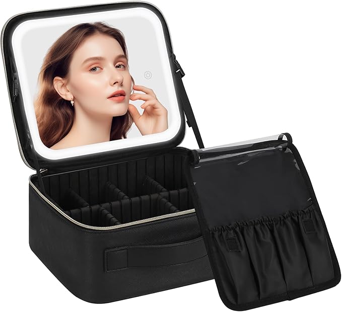 Chomeiu Makeup Bag with LED Mirror, Travel Makeup Case by Chomeiu