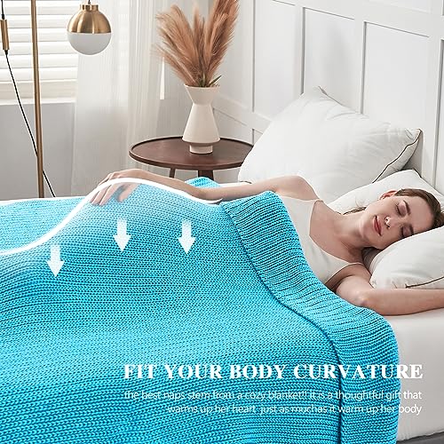 Knitted Weighted Blanket (32-jewel Blue / 50" x 60" | 7lbs)