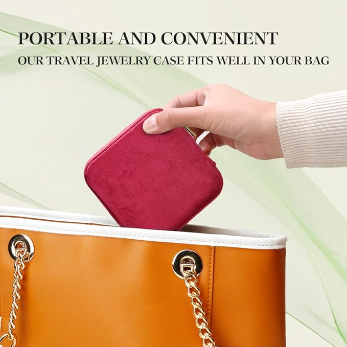 Travel Jewelry Case, Small Plush Velvet Jewelry Box - Image 6