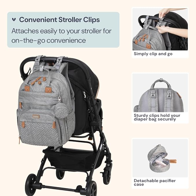 BabbleRoo Extra Large Diaper Bag Backpack, Expandable Baby Bag - Image 6