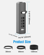 Combination Lock, 4-Digit Steel Cable Locks - Image 4
