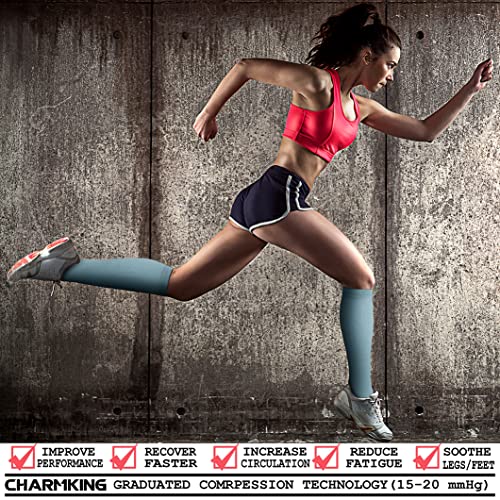 Compression Socks for Women & Men Circulation (Large-X-Large / 27 Black/Grey/Blue)