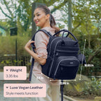 BabbleRoo Leather Diaper Bag Backpack - Image 3