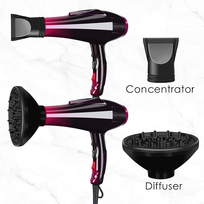 Professional Hair Dryer Powerful 3500 Watt Blow Dryer Salon Ceramic Tourmaline Ionic High Power Blow Dryer,Quick Dry Hair Dryers with AC Motor Concentrator Diffuser Attachments