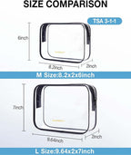 BAGSMART Clear Toiletry Bag, 2 Packs TSA Approved Water Resistant Quart Size - Image 2