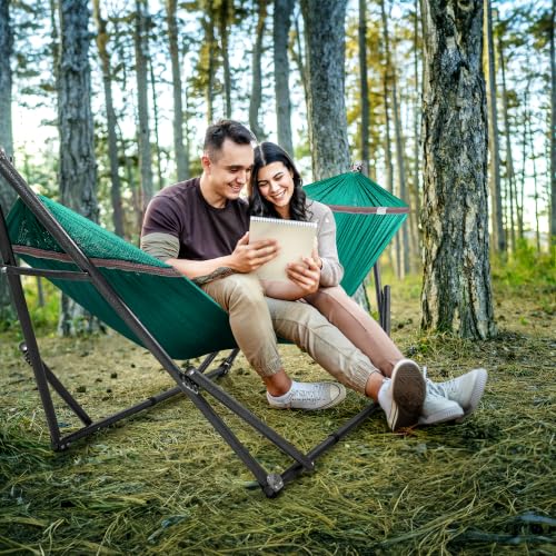 Double Hammock with Stand Included for 2 Persons (1. Peacock)