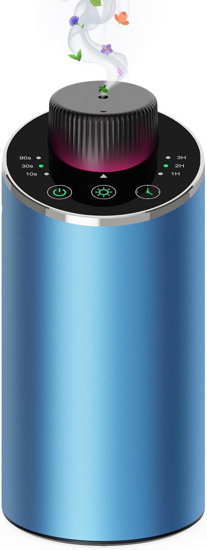 Waterless Essential Oil Diffuser Scent Aromatherapy Diffusers for Home Large Room, Car, Office, Portable Battery Operated Cordless Air Freshener, 4 Timers & 3 Mist Levels, 100ml Capacity (Blue)