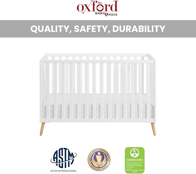 Oxford Baby Cozy Nest Convertible Island Crib, Snow White/Natural - Image 5