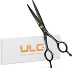 ULG Professional Hair Cutting Scissors 6.5 Inch – Sharp Barber Shears, Stainless Steel Symmetrical Salon Haircut Scissors for Women, Men, Kids, Gloss Paint Finish, Black