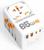 TESSAN Universal Travel Adapter, 65W GaN International Plug Adaptor by TESSAN
