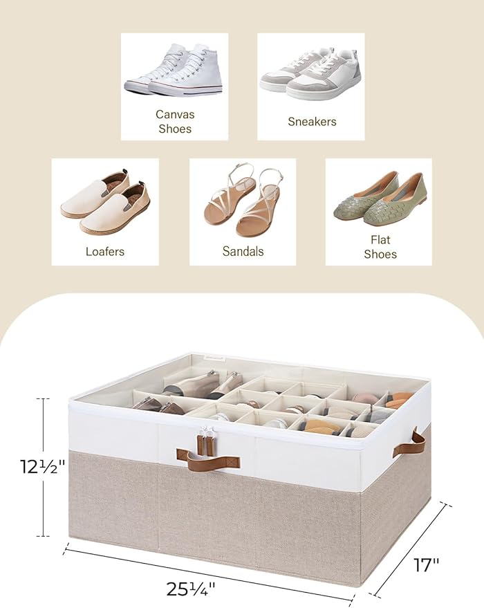 StorageWorks Shoe Organizer for Closet, Fits up to 24 Pairs, Shoe Cubby Storage - Image 3