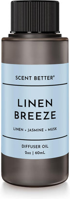 Scent Better Linen Breeze Aroma Essential Oil Blend: an Aromatherapy Blend of Linen, Jasmine, and Musk for Ultrasonic Diffusers & Nebulizers (2 Fl Oz, 60 mL)