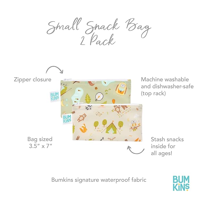 Bumkins Reusable Snack Bags, for Kids School Lunch and for Adults Portion - Image 4