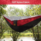 Camping Hammock with Mosquito Net (Black&red / X-Large)