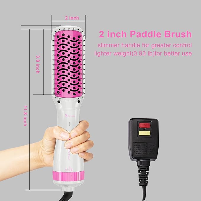 DAN Technology 3 in 1 Blow Dryer Brush,Hair Dryer Brush,Paddle BrushBlowDryer,Hair StraightenerBrush,BlowDryerBrush for Black Hair