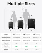 LUGGEX 24 Inch Luggage with Spinner Wheels, Expandable PC Hard Shell Checked - Image 9