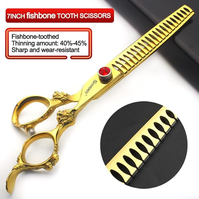 Hair Scissors 6/7/8/9-inch 440C High Hardness For Hairdressers Haircuts Cuttinging Scissors Professional Haircut (7 inch-2pc-A)