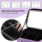 Travel Makeup Bag with LED Mirror and Light Travel Makeup Case Cosmetic - Image 4
