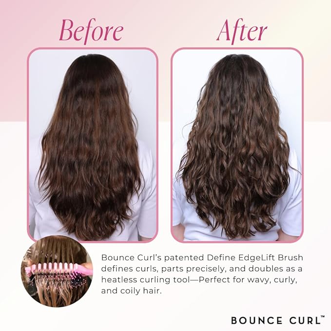 Bounce Curl Define EdgeLift Brush, 5-in-1 Tool for Effortlessly Defined Curls, Waves & Coils, Reduces Frizz - Teal