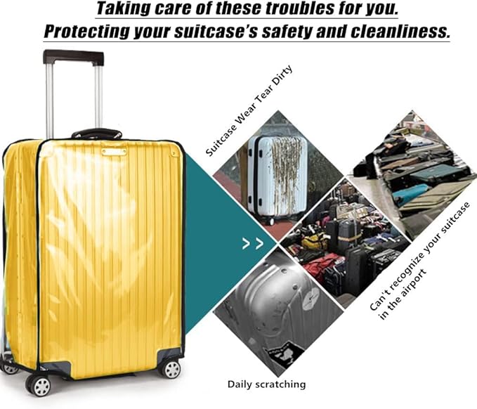 30 Inch Clear PVC Luggage Cover, 0.2mm Thick Lightweight Waterproof, - Image 5