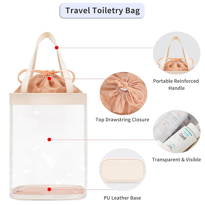Travel Toiletry Bag, TSA Approved Toiletry Bag, Waterproof Clear Bag Cosmetic - Image 3