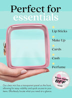 Clear Makeup Bag Zipper Pouch, Transparent Cosmetic Case Organizer, TSA - Image 3