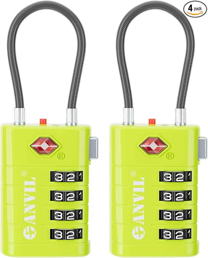 ANVIL 4 Digit Luggage Locks, TSA Locks by ANVIL